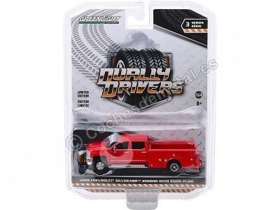 Cochesdemetal.es 2018 Chevrolet Silverado 3500HD QUITANIEVES "DUALLY DIVERS Série 3" 1:64 Greenlight 46030A 2