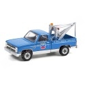 Cochesdemetal.es 1983 Chevrolet C20 Scottsdale Chevron Pickup Con Grúa "Blue Collar Series 9" 1:64 Greenlight 35200d