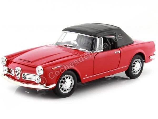 Cochesdemetal.es 1960 Alfa Romeo Spider 2600 Techo Blando Rojo 1:24 Welly 24003