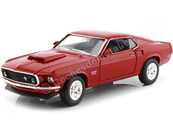 Cochesdemetal.es 1969 Ford Mustang Boss 429 Rojo 1:24 Welly 24067