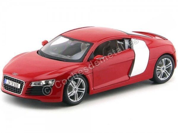 CARSDEMETAL.ES 2008 Audi R8 Metallic Red 1:18 MAISTO 36143 en liquidation