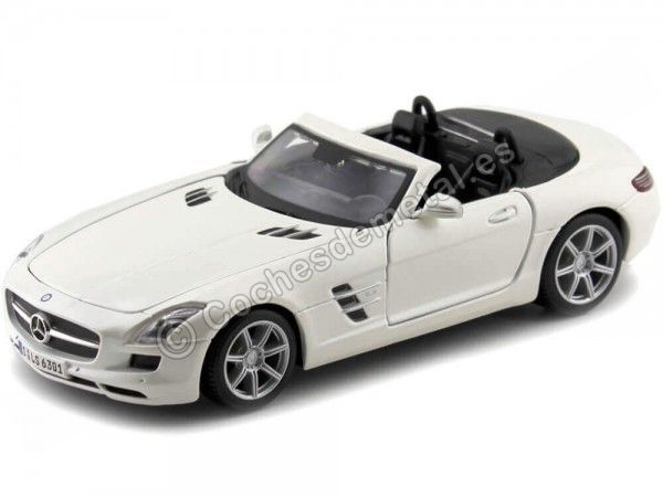 Cochesdemetal.es 2011 Mercedes-Benz SLS AMG 6.3 Roadster Blanco Perla 1:24 Maisto 31272 En Liquidación