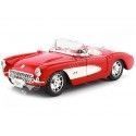 Cochesdemetal.es 1957 Chevrolet Corvette Convertible Rojo/Blanco 1:24 Welly 29393