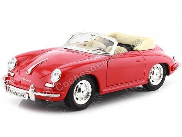 Cochesdemetal.es 1958 Porsche 356B Cabrio Rojo 1:24 Welly 29390