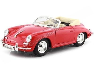1958 Porsche 356B Cabrio Rojo 1:24 Welly 29390 Cochesdemetal.es
