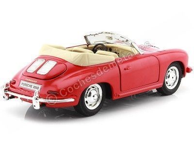 Cochesdemetal.es 1958 Porsche 356B Cabrio Rojo 1:24 Welly 29390 2