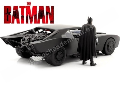 Cochesdemetal.es 2022 Batmobile Con Luces y Figura de Batman "The Batman" Negro 1:18 Jada Toys 32504 253216002 2