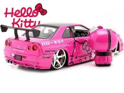 2002 Nissan Skyline GTR (BNR34) "Hello Kitty" 1:24 Jada Toys 253245003 Cochesdemetal.es 2