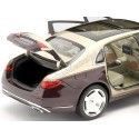 Cochesdemetal.es 2021 Mercedes-Benz Maybach S680 4Matic (Z223) Rojo Rubelita / Oro Kalahari 1:18 Édition de concession