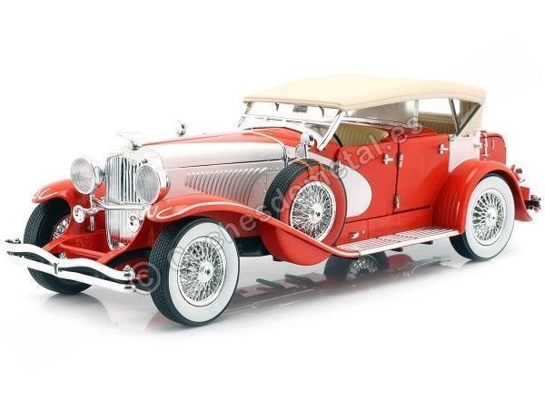Cochesdemetal.es 1934 Duesenberg Phaeton II SJ Rojo / Blanco 1:18 Greenlight 13627