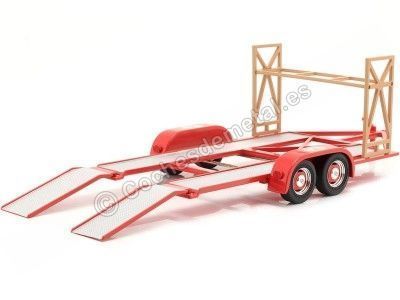 CARSDEMETAL.ES T -TRAILER "Garage à articulations brisé" rouge / argent 1:18 GMP / ACME 18963 2