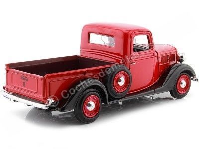 Cochesdemetal.es 1937 Ford Pickup Rojo/Negro 1:24 Motor Max 73233 2