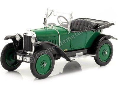 Cochesdemetal.es 1924 Opel 4/12 PS Laubfrosch Verde Oscuro 1:24 WhiteBox 124100