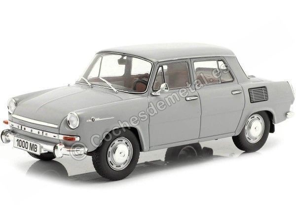 Cochesdemetal.es 1964 Skoda 1000 MB Gris Claro 1:24 WhiteBox 124097