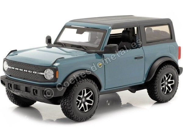 Cochesdemetal.es 2021 Ford Bronco Badlands Azul 1:24 Maisto 31530