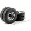 Cochesdemetal.es Set 2 Ruedas dobles con eje para Camión Gris 1:18 Road Kings RK18A006