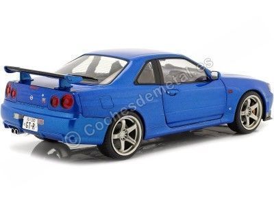 Cochesdemetal.es 1999 Nissan Skyline GT-R (R34) Azul Bayside 1:18 Solido S1804306 2