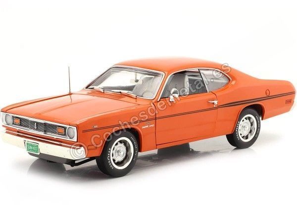 Cochesdemetal.es 1970 Plymouth Duster 340 Naranja 1:18 Auto World AMM1239