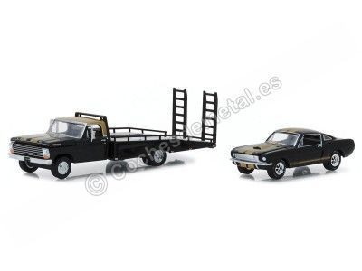 1968 Camión Rampa Ford F-350 + 1966 Shelby Mustang GT350H "H.D. Truck Series 13" 1:64 Greenlight 33130A Cochesdemetal.es