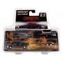 Cochesdemetal.es 1958 Plymouth Fury Chamuscado + 2018 Dodge Ram 2500 + Remolque Christine "Hollywood Hitch & Tow Series 9" 1:64