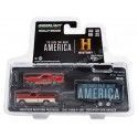 Cochesdemetal.es 1965 Ford Mustang + 1967 Ford F-100 + Remolque Canal Historia "Hollywood Hitch & Tow Series 9" 1:64 Greenlight