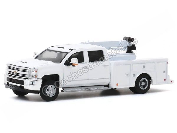 Cochesdememetal.es 2016 Chevrolet Silverado 3500 Dually Crane Truck "Dural Drivers Series 4" 1:64 Greenlight 46040a