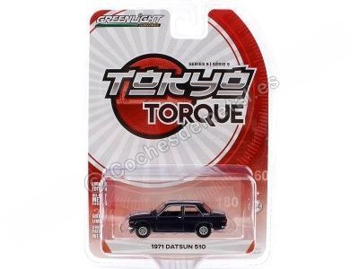 Cochesdemetal.es 1971 Datsun 510 Custom "Tokyo Torque Series 9" 1:64 Greenlight 47070C 2