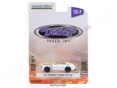 Cochesdemetal.es 2012 Chevrolet Camaro Test Car White Monster "Detroit Speed Inc Series 2" 1:64 Greenlight 39070F 2
