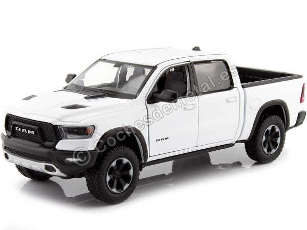 Cochesdememetal.es 2019 Dodge Ram 1500 Crew Cab Rebel Blanco 1:24 Motor Max 79358