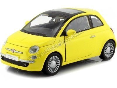 CARSDEMETAL.ES 2009 FIAT 500 JAUNE 1:24 MOTEUR MAX 73373