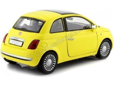 CARSDEMETAL.ES 2009 FIAT 500 JAUNE 1:24 MOTEUR MAX 73373 2