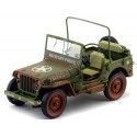 Carsdemetal.es 1944 Jeep Willys Police militaire "Version sale" Green Caqui 1:18 American Diorama 77406a
