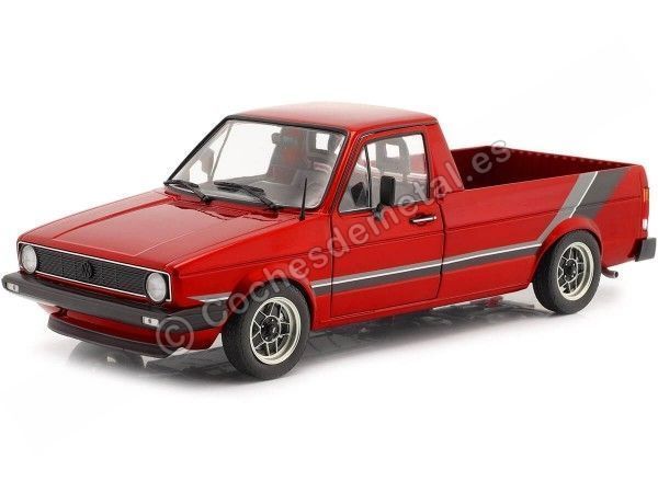 Cochesdemetal.es 1982 Volkswagen VW Caddy MK1 Custom PickUp Rojo Caramelo 1:18 Solido S1803508