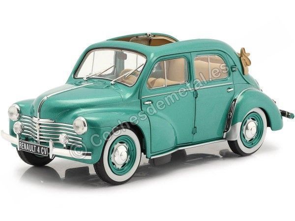 Cochesdemetal.es 1951 Renault 4CV Convertible Verde Metalizado 1:18 Solido S1806601