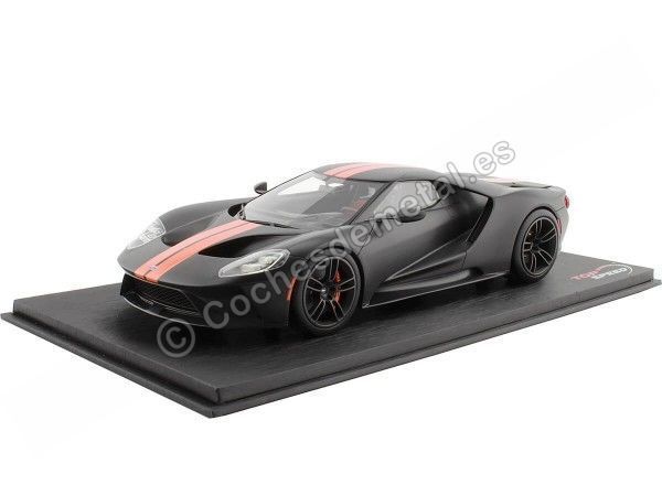 Cochesdemetal.es 2017 Ford GT Negro Mate/Naranja Competición 1:18 TopSpeed TS0092