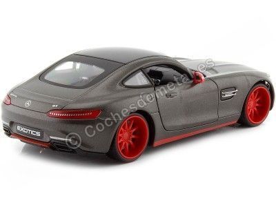 Cochesdemetal.es 2014 Mercedes-Benz GT AMG (C190) Gris Gunmetal 1:24 Maisto Design 32505 2