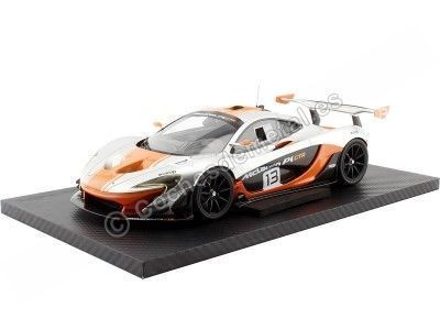 2013 McLaren P1 GTR Plateado/Naranja 1:18 True Scale TSM181006R Cochesdemetal.es