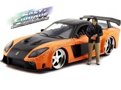 2006 Mazda RX-7 "Fast & Furious + Figura Han" Naranja/Negro 1:24 Jada Toys 33174/253205002 Cochesdemetal.es