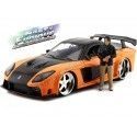 Cochesdemetal.es 2006 Mazda RX-7 "Fast & Furious + Figura Han" Naranja/Negro 1:24 Jada Toys 33174/253205002