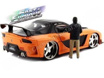 2006 Mazda RX-7 "Fast & Furious + Figura Han" Naranja/Negro 1:24 Jada Toys 33174/253205002 Cochesdemetal.es 2