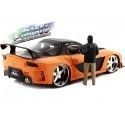 Cochesdemetal.es 2006 Mazda RX-7 "Fast & Furious + Figura Han" Naranja/Negro 1:24 Jada Toys 33174/253205002