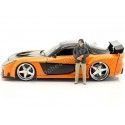 Cochesdemetal.es 2006 Mazda RX-7 "Fast & Furious + Figura Han" Naranja/Negro 1:24 Jada Toys 33174/253205002