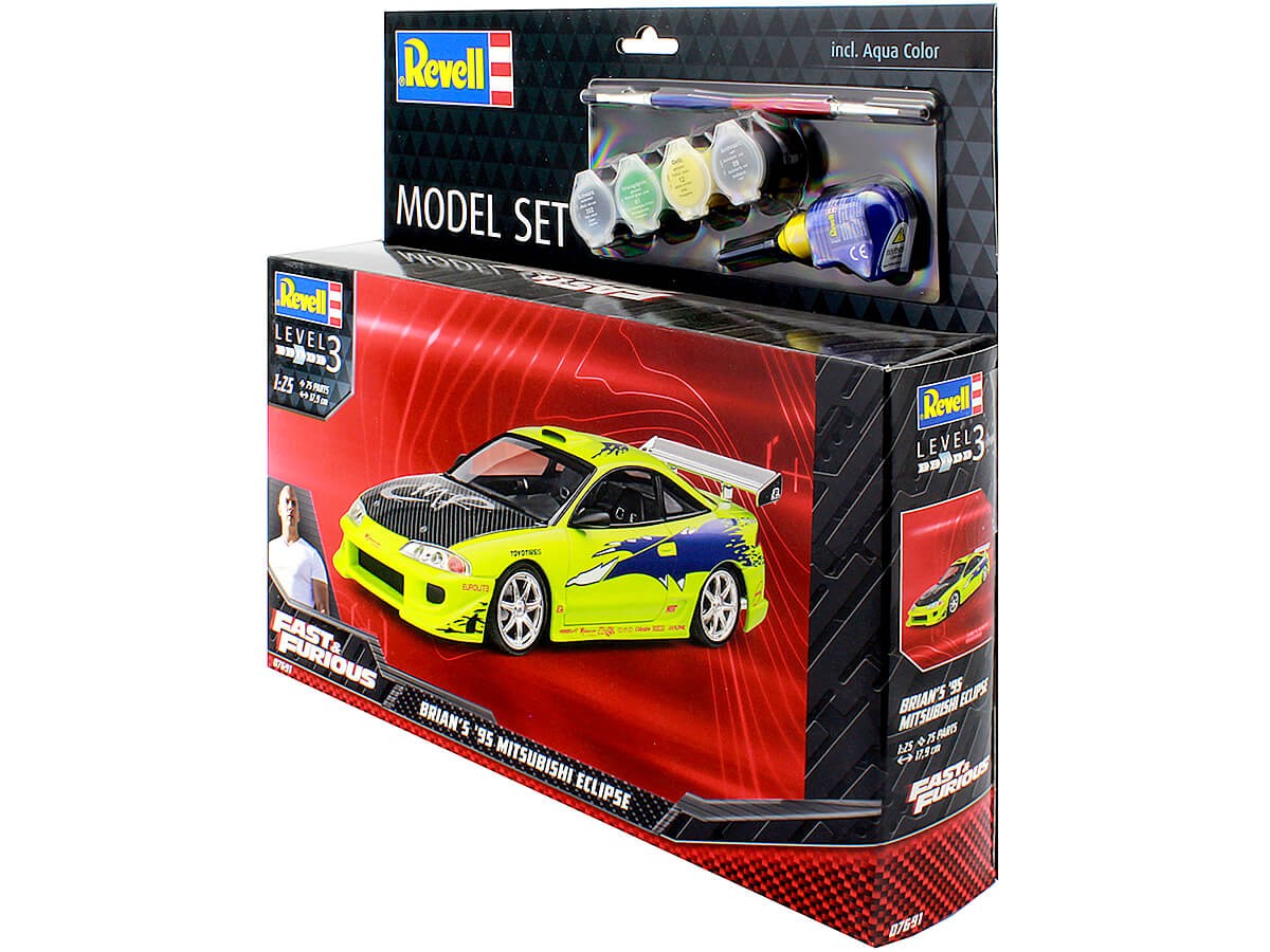 Kit modello Revell FAST & FURIOUS BRIANS 1995 MITSUBISHI ECLIPSE