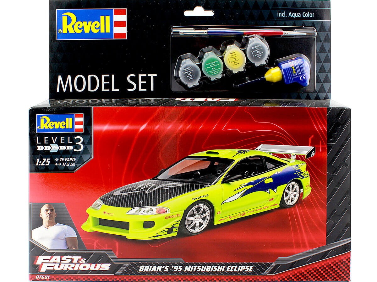 Kit modello Revell FAST & FURIOUS BRIANS 1995 MITSUBISHI ECLIPSE