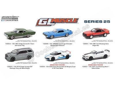 Lote de 6 modelos "GL Muscle Series 25" 1:64 Greenlight 13300 Cochesdemetal.es