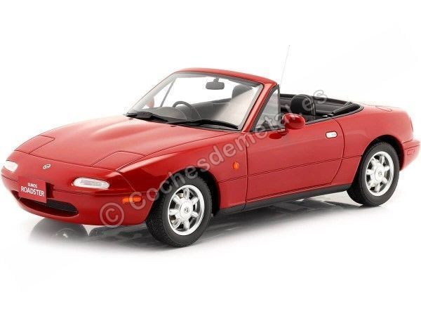 Cochesdemetal.es 1989 Mzda MX-5 Miata Eunos Roadster Rojo 1:18 Kyosho Samurai KSR18031RB