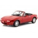 Cochesdemetal.es 1989 Mzda MX-5 Miata Eunos Roadster Rojo 1:18 Kyosho Samurai KSR18031RB