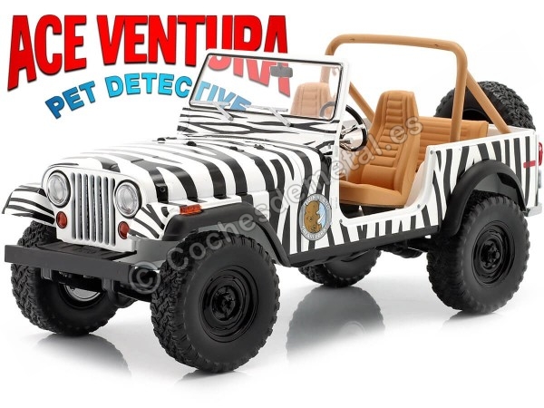 Cochesdemetal.es 1976 Jeep CJ-7 "Ace Ventura - When Nature Calls" 1:18 Greenlight 19115