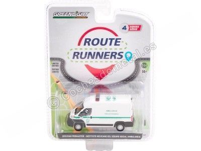 Cochesdemetal.es 2018 Furgoneta Dodge Ram Promaster Ambulancia Mexico "Route Runners Series 4" 1:64 Greenlight 53040C 2