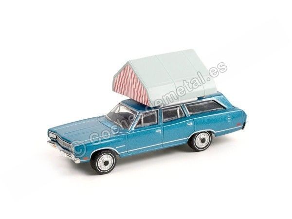 Cochesdemetal.es 1969 Plymouth Satellite Station Wagon + Tienda "The Great Outdoors Series 1" 1:64 Greenlight 38010B